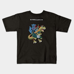 Clanosaurus Rex RUSSELLsaurus rex Russell Ancient Scotland Ireland Family Tartan Kids T-Shirt